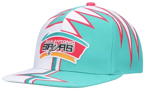 Mitchell & Ness San Antonio Spurs Shockwave Snapback Adjusdtable Hat Cap - White