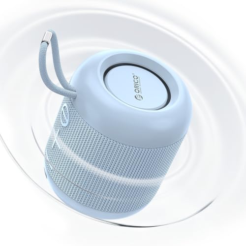 Image of ORICO Portable Bluetooth Speaker, IPX5 Waterproof Speaker with Dynamic Lights, Bluetooth 5.3 TWS, Clear Sound, Heavy Bass, All Day Playtime, Mini Portable Speaker for Camping, Vacation - Blue