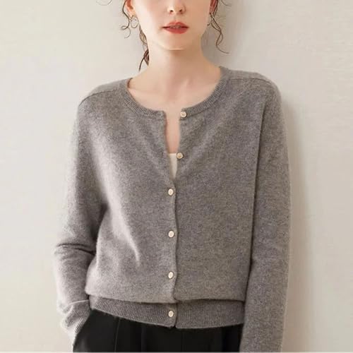 Women Long Sleeve Cashmere Knitted Open Cardigan Loose Comfortable Warm Crew Neck Tops for Winter4
