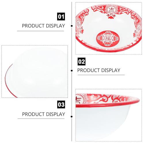 Lavabo de esmalte vintage de 20 CM resistente para almacenamiento 8