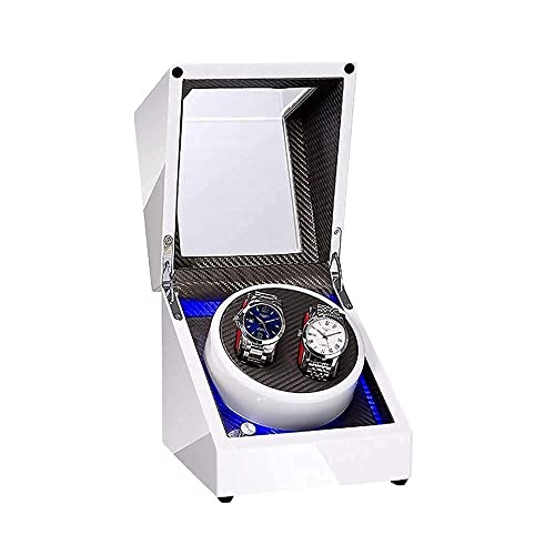 Remontoir pour deux montres automatiques silencieux avec éclairage bleu LED protecteur