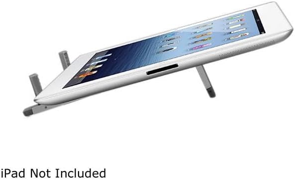 Aluratek ATST01F stand holding an iPad in landscape mode at a typing angle.