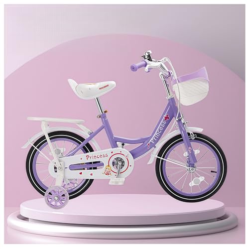 Artudatech 自転車 子供 18インチ 子供用自転車 18インチ 女の子 男の子 発光 補助輪 キッズバイク こども 低学年 ぬいぐるみ座席 人形用シート 取外し補助輪 コマ付き インストールツール 多色 プレゼント お祝い パープル