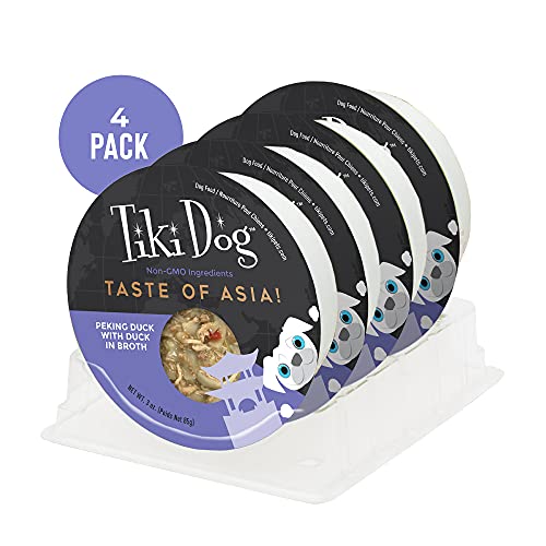 Tiki Dog Taste Of The World Whole Food, Asia Peking Duck Recipe In Duck Broth, Culinary Inspired High Protein And Moisture Rich Superfoods Wet Dog Food, 3 Oz Cups, Case Of 4 #TOP1