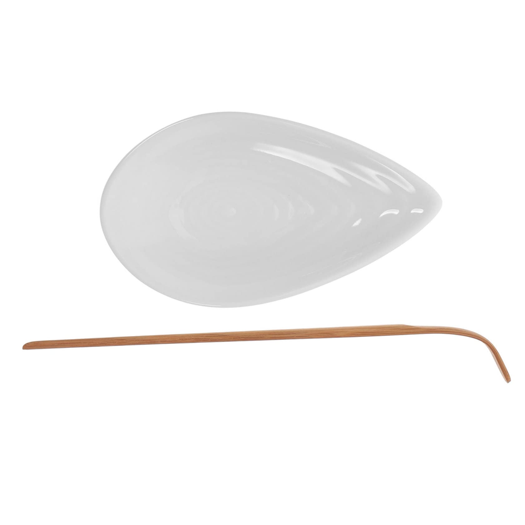 Zerodeko Tea Spoon for Loose Tea Gongfu Tea Accessories Ceramic Tea Leaf Scoop Tea Set Teacups Tea Scoop Tray