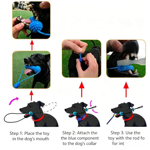 Jouet à mâcher dentaire double action pour petits et grands chiens