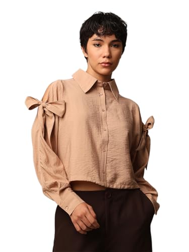 Image of ONLY Women's Bow Tie Casual Long Sleeve Shirt
