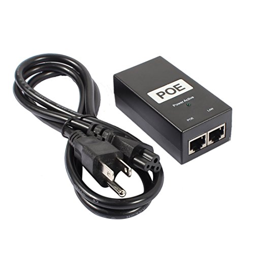 Aexit Inyector PoE 24V 12W Adaptador de Red con 2 Puertos y Enchufe US miniatura 1
