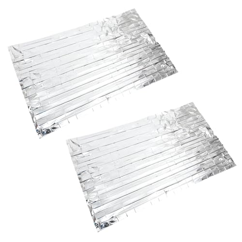 KOMBIUDA 2Pcs Emergency Warm Blanket Heat Reflective Thermal Blanket for Outdoor Aid Camping and Natural Disasters Supplies