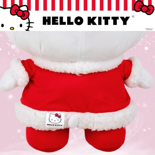 Image of Hello Kitty Santa Holiday & Christmas Bedding Super Soft Plush Cuddle Pillow Buddy, (Officially Licensed Product) By Franco