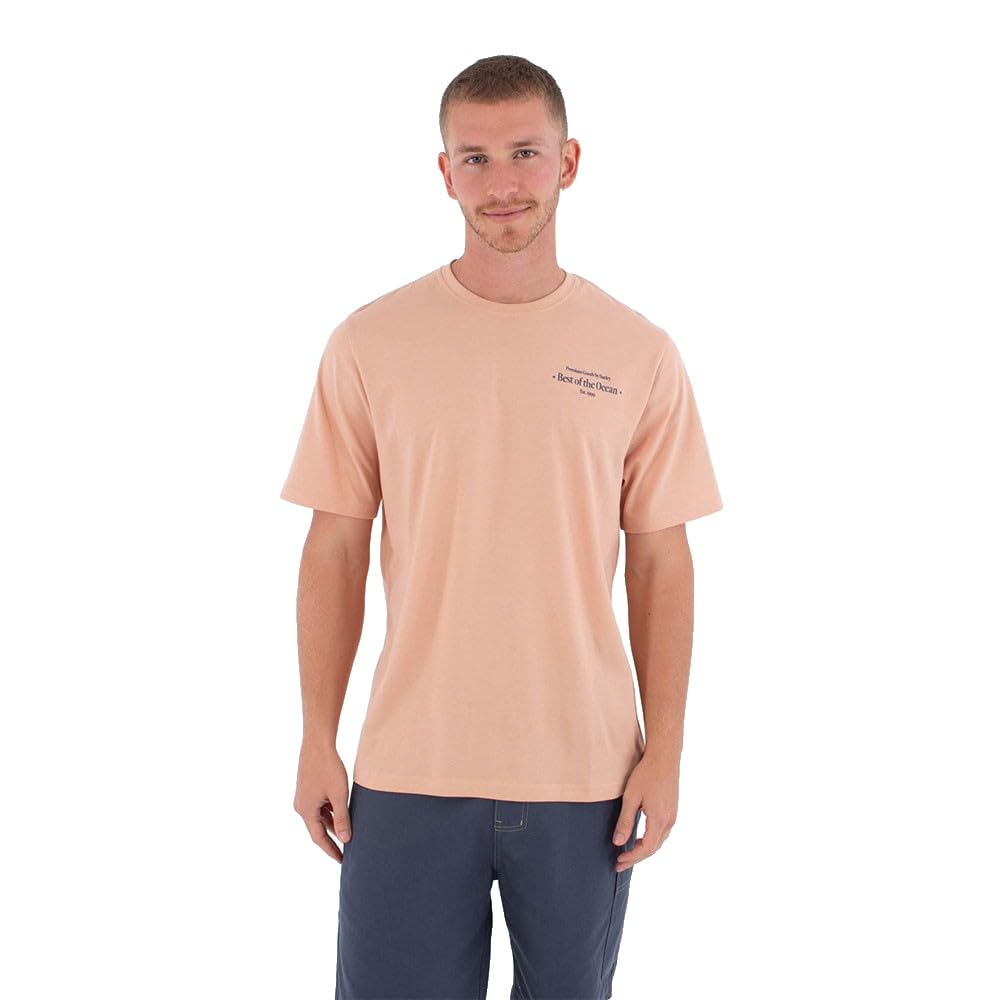 Hurley Mens Short Sleeve Printing Press Biriri T-Shirt, Pink, L EU