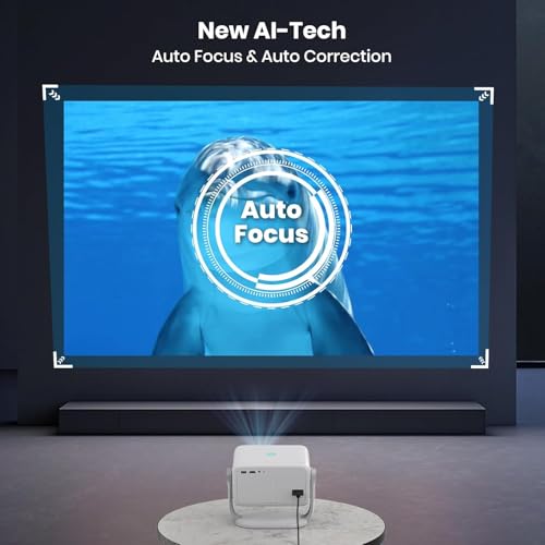 Image of Net-Flix Certified AUN Power Projector 4K Ultra HD, Android 13 Mini LED Projector 1080p Native, 14000 Lumen, Fully Automatic, HDMI ARC, 5G WiFi YouTube, Hotstar, Prime, Projector for Room