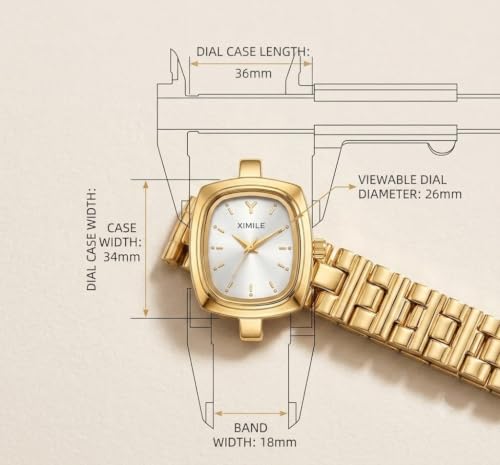 Image of AH Trendy Watches for Women | Anti Tarnish Gold Plated Stainless Steel Rectangular Small Dial Watch | Water Resistant Analog Wrist Watch for Women & Girls | Gift for Valentine, Birthday & Anniversary