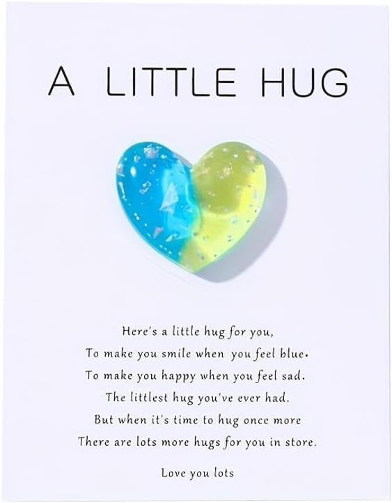 GenericPocket Hug Token Gifts Pocket Hug Cards Inspirational Gifts for Women Daughter Granddaughter Boy Son Grandson Children's Day Christmas Birthday Gift (blue+green), 1pcs