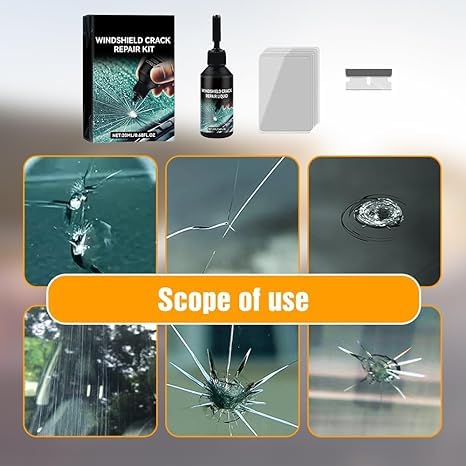 2026 New Windshield Crack Repair Kit, Universal Cracks Gone Glass Repair Kit, Premium Car Windshield Crack Repair Fluid, Glass Repair Liquid for Cracks, Glass Repair Fluid for Star Shaped Crack - 4