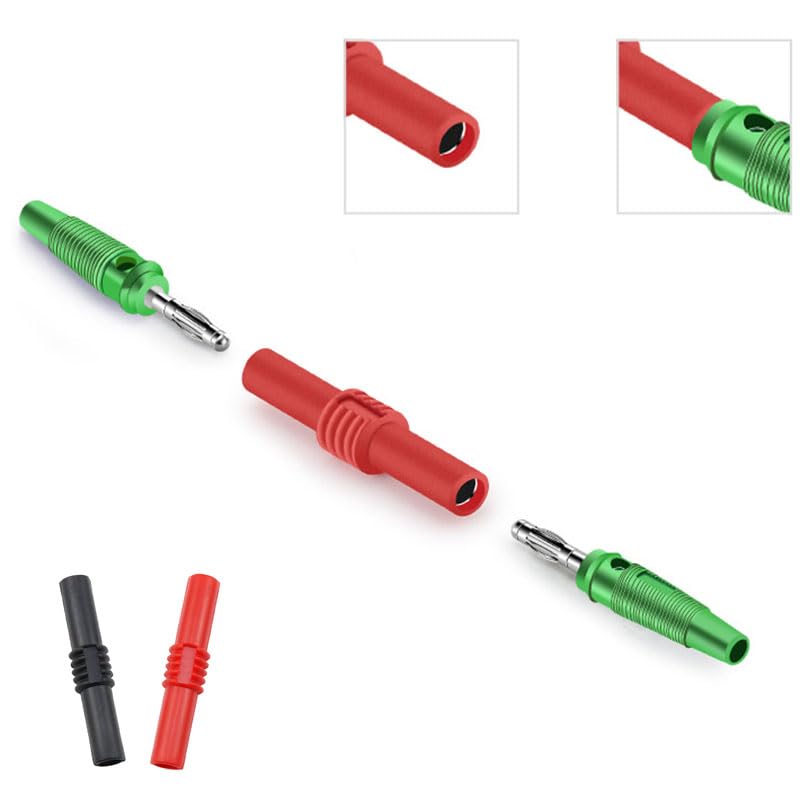 Conector Banana acoplador 4mm aislado rojo y negro 8 pzas miniatura 6