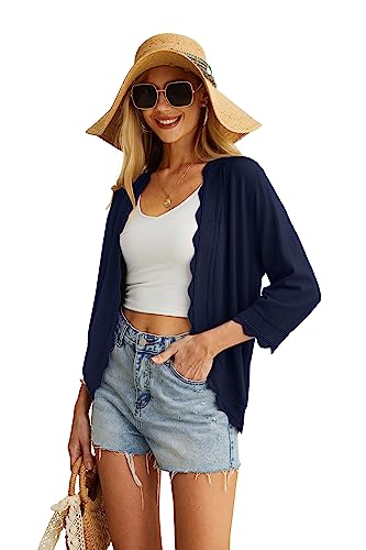 GRECERELLE Womens Summer Cardigan Lightweight Soft Casual Cropped Knit Shrugs Jumper Womens Tops for Dress Summer Evening Wedding - Image 5