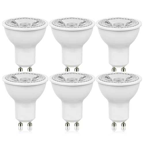 Geminilite GU10 LED Light Bulbs 5W Equivalent 50W 3000K Warm Light Replacement for Recessed Track Lighting, Non-Dimmable GU10 Bulb with 38° Spotlight for Kitchen, Range Hood, Living Room, 6 Pack 120V by Geminilite - Used condition - US$13.93