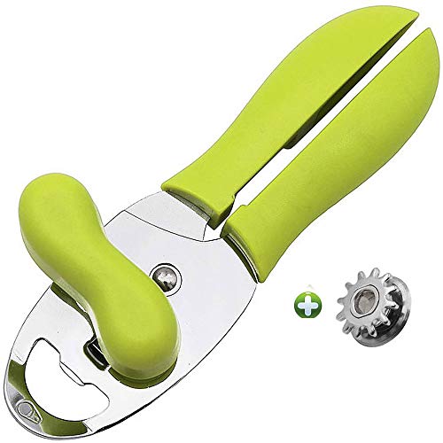 Can Opener Bottle Opener,4 in 1 Multifunctional Manual Can Opener for Kitchen & Restaurant,Green