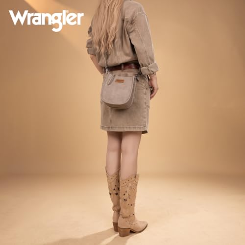 Image of Wrangler Small Crossbody Bag for Women, Mini Shoulder Purse with Adjustable Strap, Vegan Leather Phone Purse