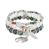 Jardme Healing Crystal Bracelets for Women, 8mm Beaded Natural Stone Stretch Chakra Bracelets Tree of Life Bracelet Jewelry Gifts for Women