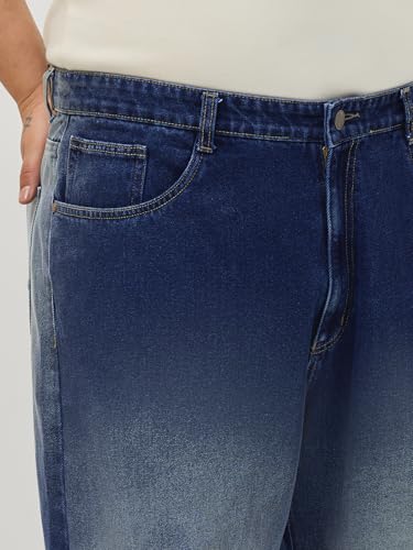 Image of Urbano Plus Men's Loose Baggy Fit Heavy Washed Faded Denim Jeans Non-Stretchable