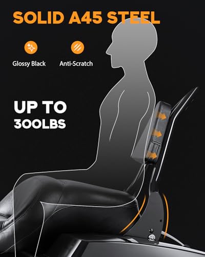 Image of PBYMT Detachable Sissy Bar Passenger Backrest, Touring Quick Release Sissy Bar Backrest, Sissy Bar Fit for Harley Touring Street Glide Road King Road Glide Electra Glide 2009-2024 (Black, 26inch)
