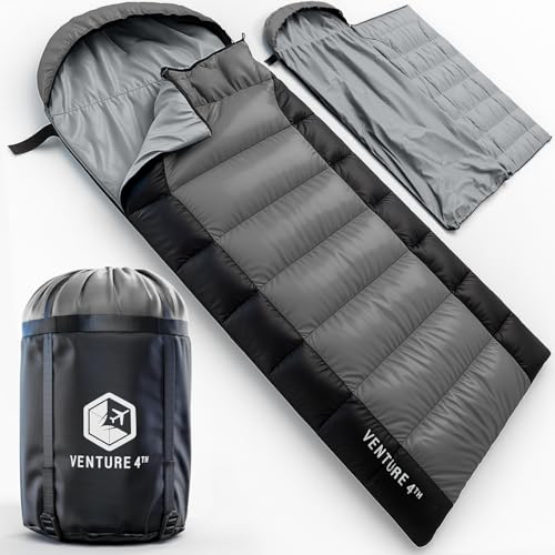 VENTURE 4TH Summer Single Sleeping Bag for Camping - Silver/Black