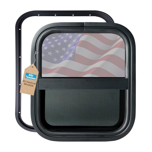 AlloTemlass 14"x16" RV Vertical Window with Screen & Trim