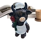 Mini Figura de montañosa – Decoración de Animales de Resina, Estatua de Mesa, artesanía Fina, Figura de de Highland, decoración de Mesa para el hogar, baño, Cocina, Dormitorio, Sala
