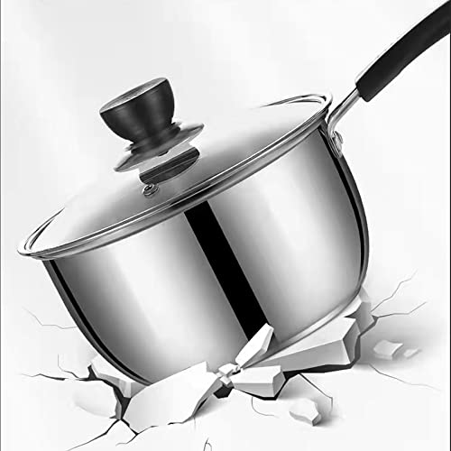 Scizorito 304 Stainless Steel Saucepan With Clear Glass Cover, Ergonomic Handle, Multipurpose Sauce Pan 2.5 Quart With Lid, Sauce Pot, Cooking Pot (With Steam Tray) #TOP1