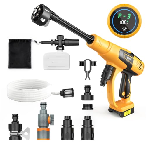Ecarke 1200PSI Cordless Portable Washer Compatible with DeWalt 20V Batteries 6-in-1 Nozzle Foam Cannon for Car Floor (Tool Only No Battery Included)