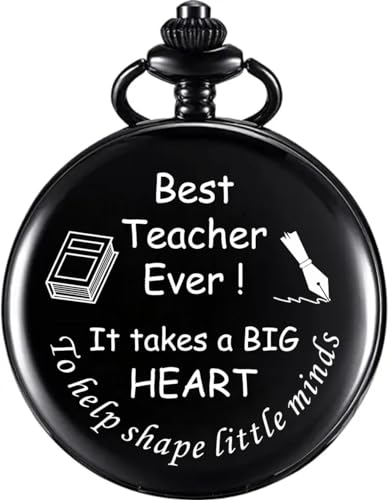 Image of Vintage Gandhi Style Pocket Watch with Engraved Designs & Messages Royal Black Analog for Men Women & Kids Includes Key Ring for car or Bike Keys Ideal Gift