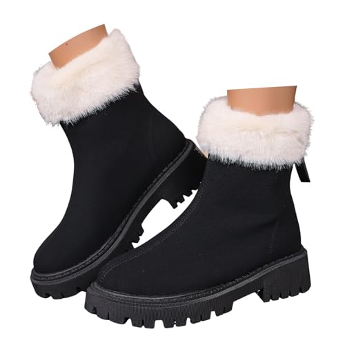 Xbemkste Bottes de neige pour femme avec semelle antidérapante et doublure chaude - Bottes d'hiver confortables - Bottes d'hiver pour femme - Bottes d'hiver pour femme - Bottes de ski d'extérieur