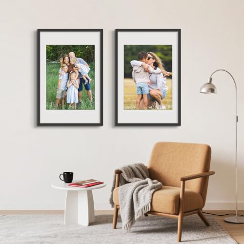 Picrit 22.375x34 Picture Frame 3 Pack, Black Poster Frame, Display Poster 18 x 24 with Mat or 22.375 x 34 without Mat for Horizontal or Vertical Wall Mounting
