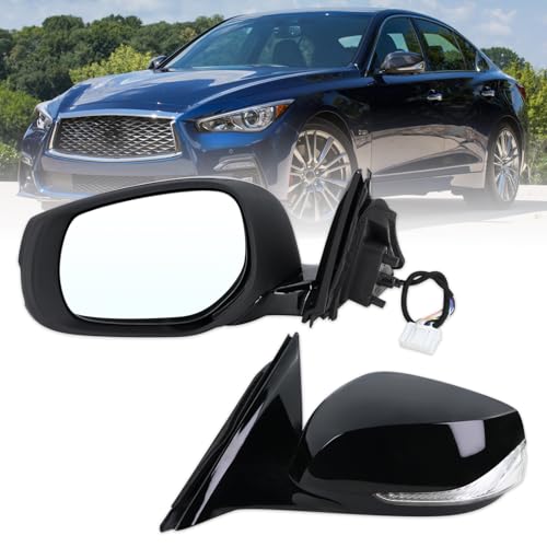 Left Driver Side Mirror Compatible With 2014 2015 2016 2017 2018 2019 2020 2021 Infiniti Q50 by Lqito - Image 2