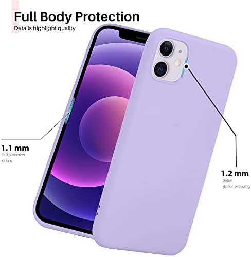 Image of DIZORO Microfiber Candy Case Compatible for iPhone 11 6.1 inch, Shockproof Slim Back Cover Liquid Silicone Case (Purple)