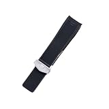 London Craftwork Elastico con fibbia deployante per orologio Tag Heuer Aquaracer 24 mm, Silver clasp