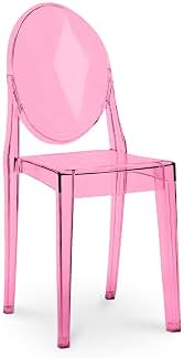 Ghost Style Silla Transparente de Comedor - Victoria Queen Rosa Transparente