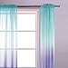 KOUFALL Curtains for Girls Bedroom,Mermaid Ombre Sheer Kids Curtains for Nursery Baby Room Decor 2 Panel Set,Light Purple Lavender and Teal Aqua,84 Inches Long