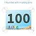 PATIKIL Tearproof Running Bib Numbers 7x6 Inch, 1-100 Race Competitor Numbers with Safety Pin for Marathon Sports Game Competition Runner, Multicolor