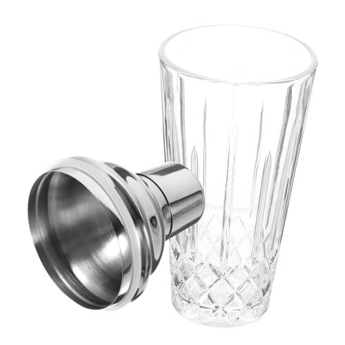 Mipcase Coctelera de cóctel fiesta agitador de cóctel pequeño copas de coctel martini batidos shaker acero inoxidable shakers coctelera de bebidas batidor de mano de té con leche Vidrio