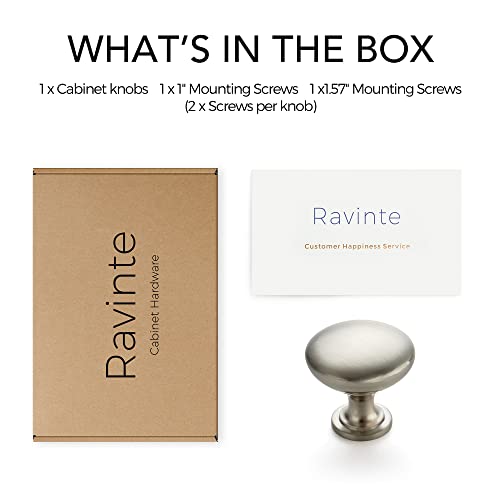 Image of Ravinte 1 Pack Brushed Nickel Round Zinc Cabinet Knobs for Kitchen Bathroom Closet Dresser Cabinets