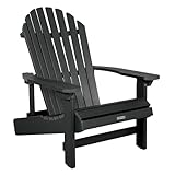 highwood Hamilton Folding and Reclining King Size Adirondack Chair, Black