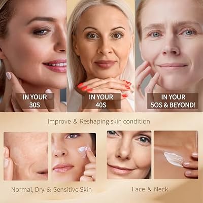 Tighten and Lift Neck Cream, Deep Hydration Neck Firming Cream with Retinol, Collagen & Honey Anti-Aging & Wrinkle Moisturizer for Face, Neck & Decollete Women & Men 1.7 Fl Oz