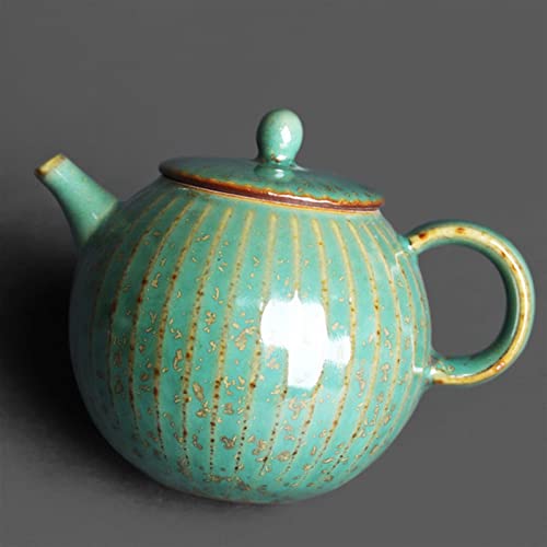Tetera de 170 ml redonda a rayas pequeñas handheld tea maker verde retro 6
