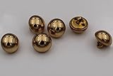 Paquete de 6 unidades. Botones pequeños dorados brillantes de metal, uniforme, disfraz, forma de bola, brillante, fabricados en Alemania, 11 mm (6 unidades)