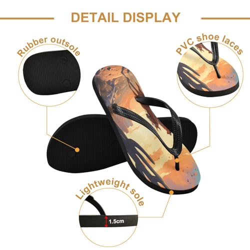 STAYTOP Two Cowboys Riding Horses Flip Flops Sandals of Men's & Women's,Sandals Beach Slippers Shower Slides2
