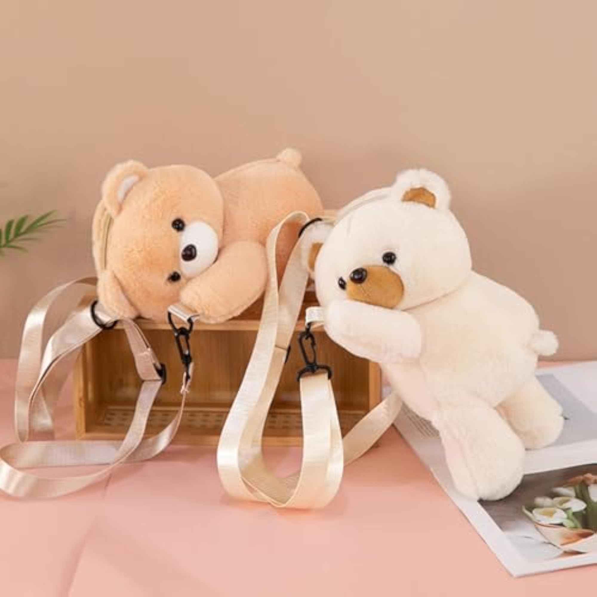 Plush Bear Backpack with Adjustable Strap, Casual Travel Bag