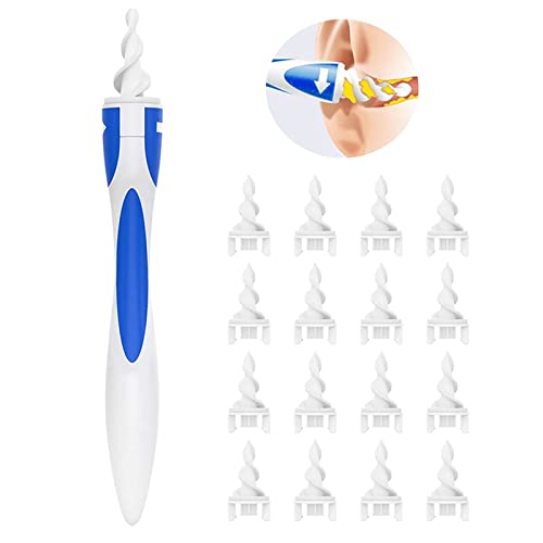 Q Grips Ear Wax Cleaners Ear Cleaner Ear Wax Remover Silicone Safe Soft Ear Cleaner with 16 Pcs Replacement Tips for Adult & Kids
